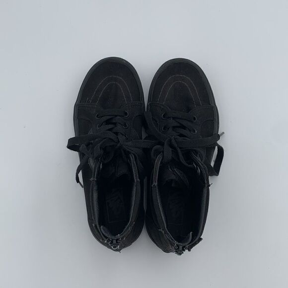 Vans high top lace up black monochromatic sneakers, boys size 3 - Picture 10 of 12